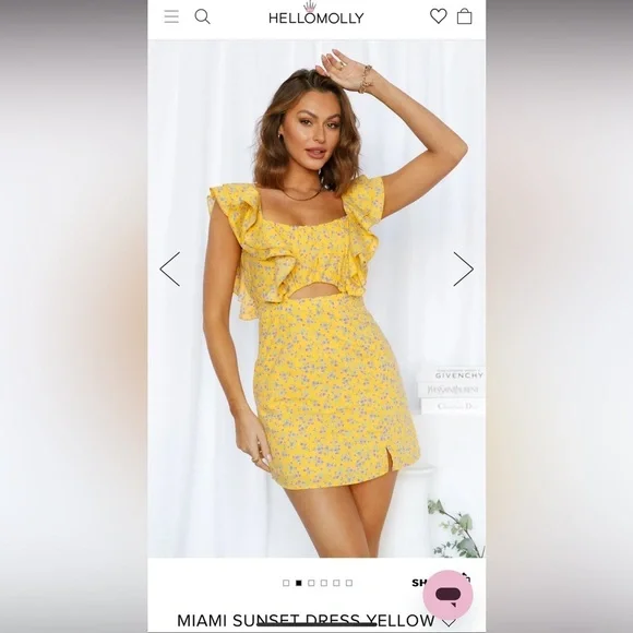 MIAMI SUNSET DRESS YELLOW - Picture 6 of 8